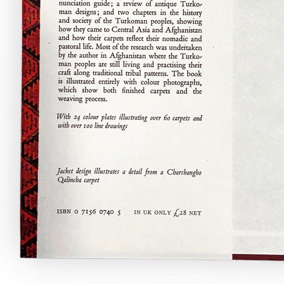 The Turkoman Carpet by George W. O’Bannon (1974 Hardcover) First Edition VG+ - Picture 4 of 8